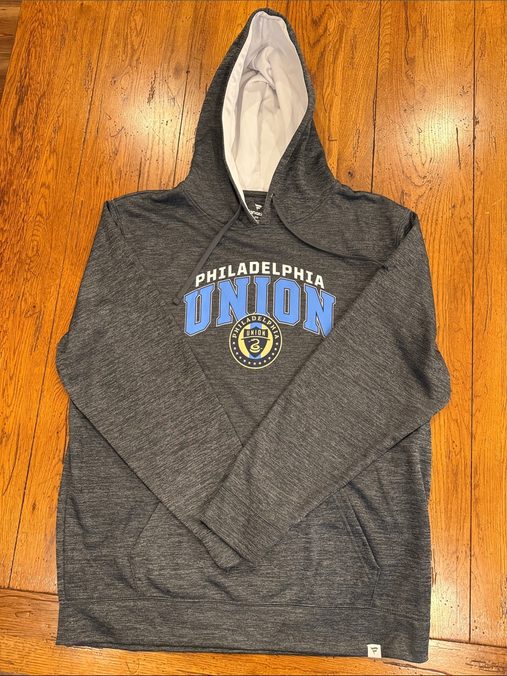Fanatics Philadelphia Union Gray Hoodie with Blue & Gold Logo-